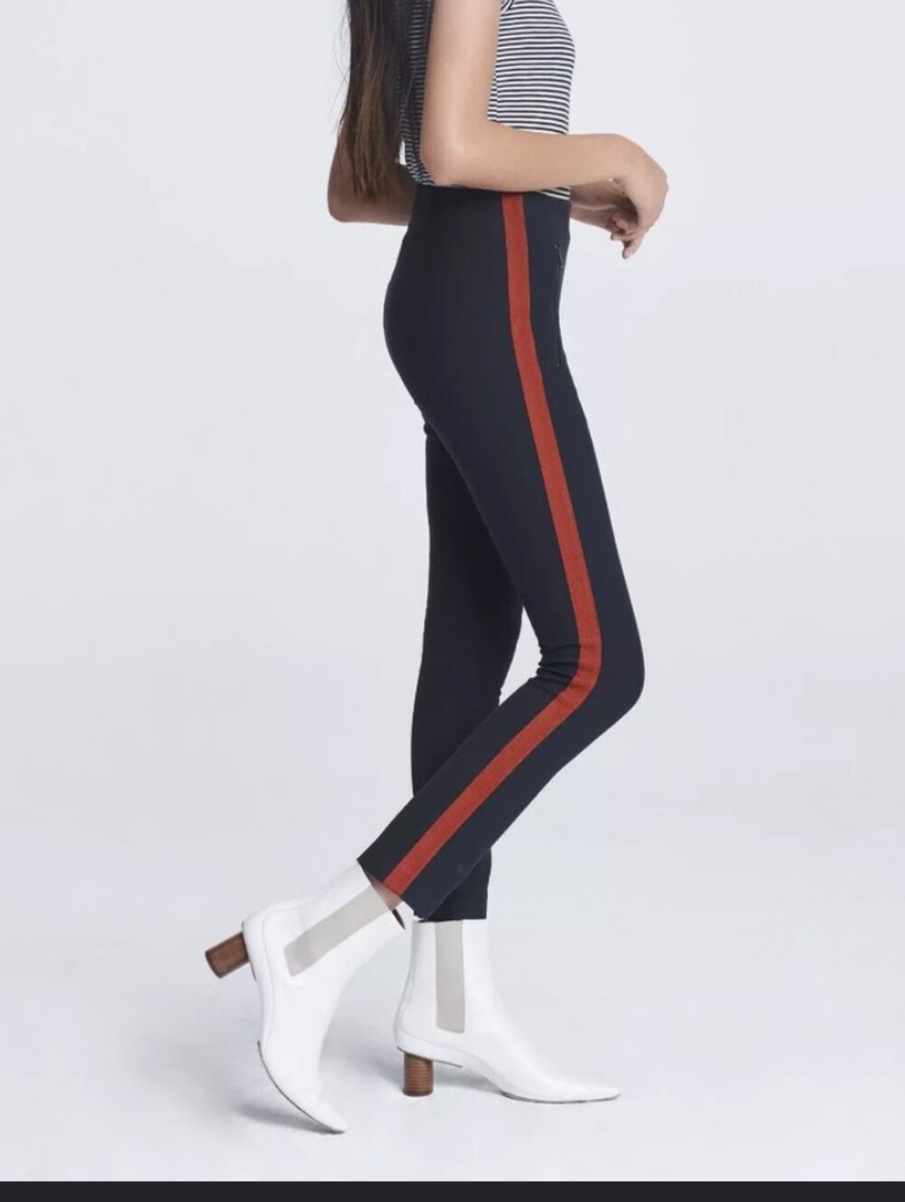 Rag & Bone Simone Slim Pants High-Waist Side-Strip Red Stretch Women's sz 10.